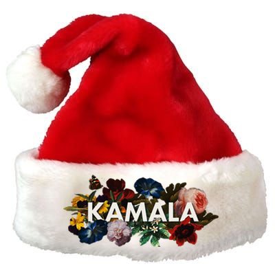 Kamala Harris Vintage Floral Feminine First Female President Premium Christmas Santa Hat