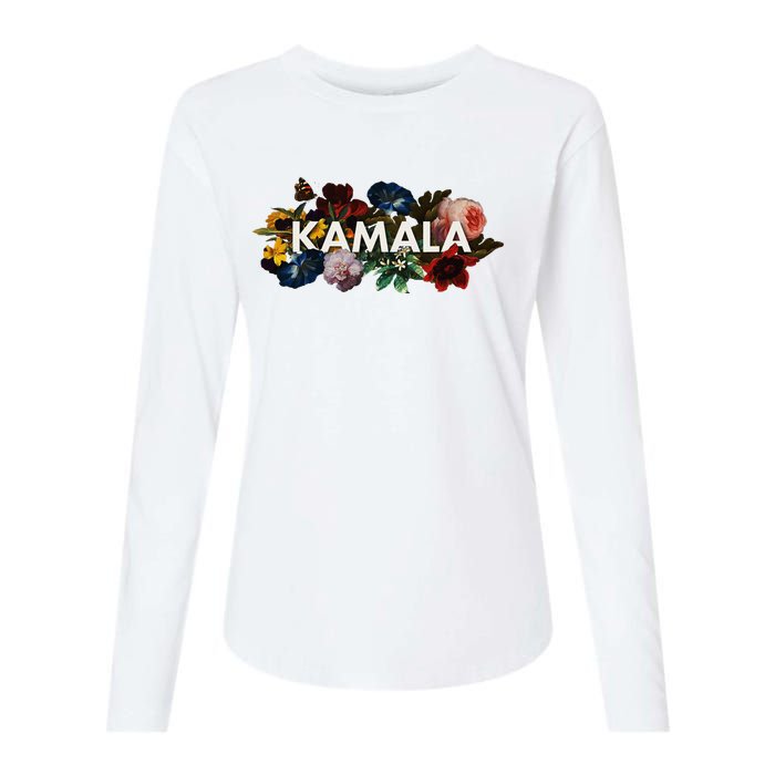 Kamala Harris Vintage Floral Feminine First Female President Womens Cotton Relaxed Long Sleeve T-Shirt