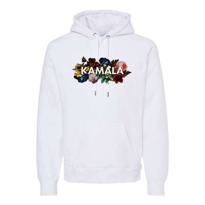 Kamala Harris Vintage Floral Feminine First Female President Premium Hoodie