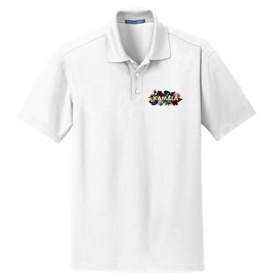 Kamala Harris Vintage Floral Feminine First Female President Dry Zone Grid Polo