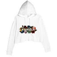 Kamala Harris Vintage Floral Feminine First Female President Crop Fleece Hoodie