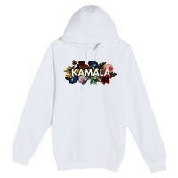 Kamala Harris Vintage Floral Feminine First Female President Premium Pullover Hoodie