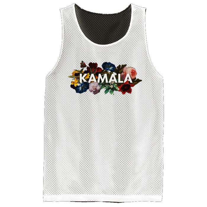 Kamala Harris Vintage Floral Feminine First Female President Mesh Reversible Basketball Jersey Tank