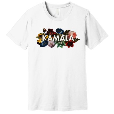 Kamala Harris Vintage Floral Feminine First Female President Premium T-Shirt