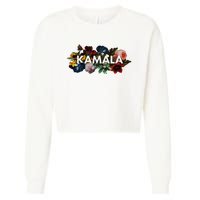 Kamala Harris Vintage Floral Feminine First Female President Cropped Pullover Crew