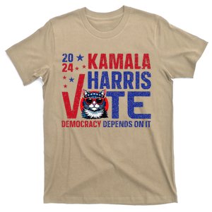 Kamala Harris Vote Democracy Depends On It T-Shirt