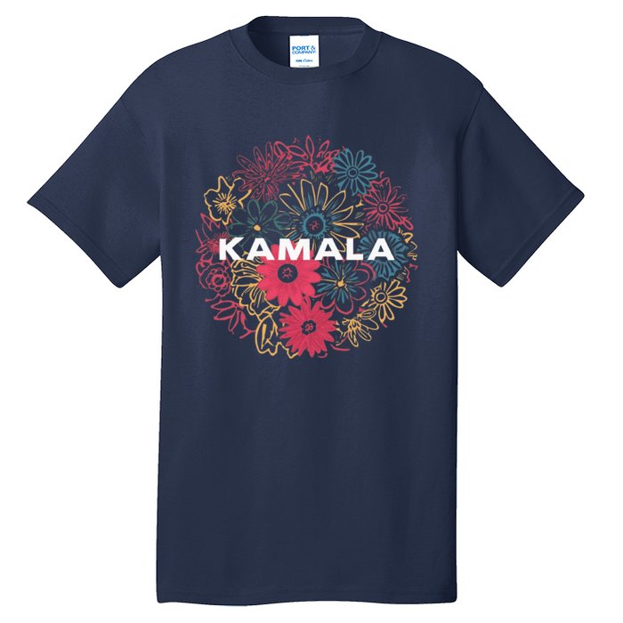 Kamala Harris Vintage Floral Feminine First Female President Tall T-Shirt