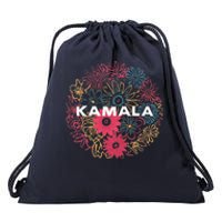 Kamala Harris Vintage Floral Feminine First Female President Drawstring Bag