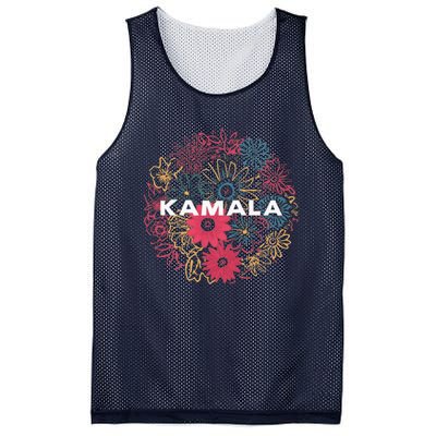 Kamala Harris Vintage Floral Feminine First Female President Mesh Reversible Basketball Jersey Tank