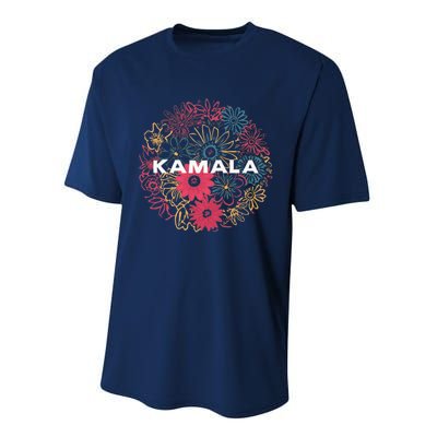 Kamala Harris Vintage Floral Feminine First Female President Performance Sprint T-Shirt