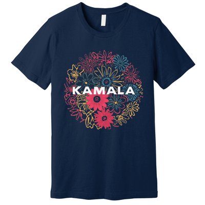 Kamala Harris Vintage Floral Feminine First Female President Premium T-Shirt