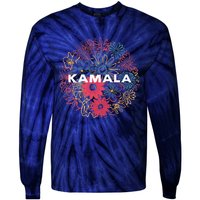 Kamala Harris Vintage Floral Feminine First Female President Tie-Dye Long Sleeve Shirt