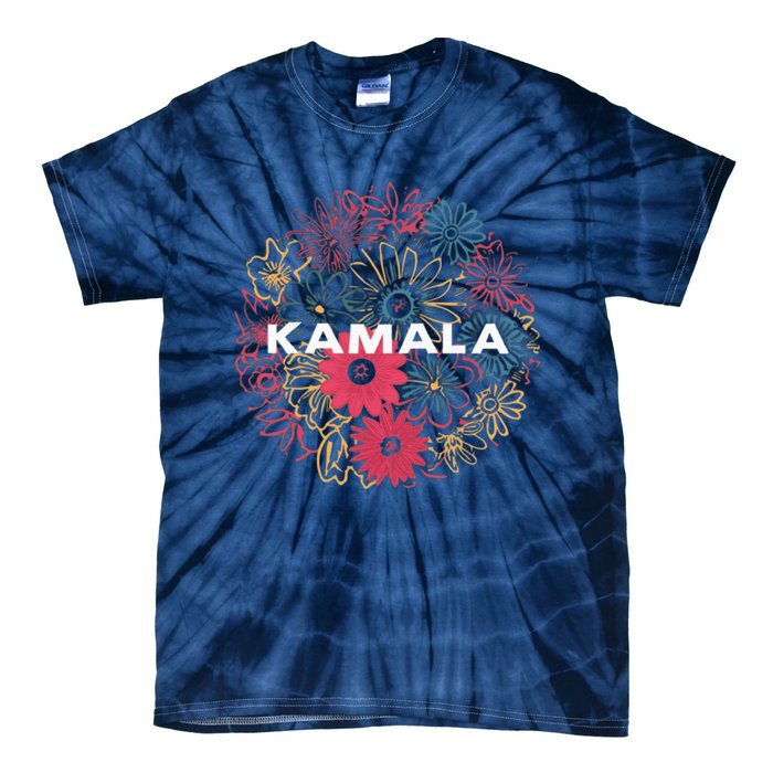 Kamala Harris Vintage Floral Feminine First Female President Tie-Dye T-Shirt