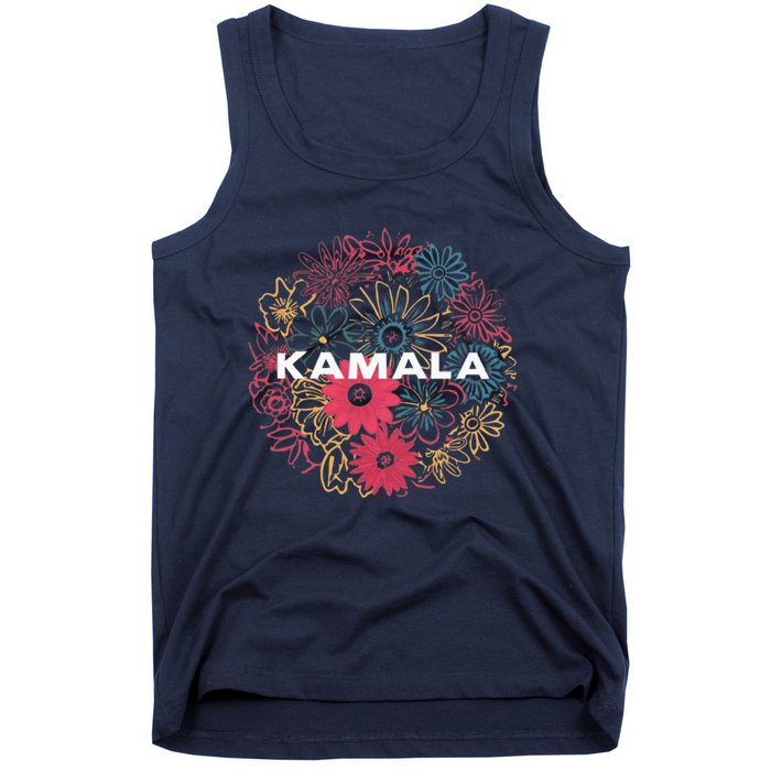 Kamala Harris Vintage Floral Feminine First Female President Tank Top