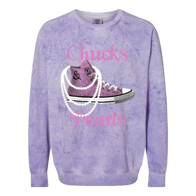 Kamala Harris Vice President Chucks And Pearls Colorblast Crewneck Sweatshirt