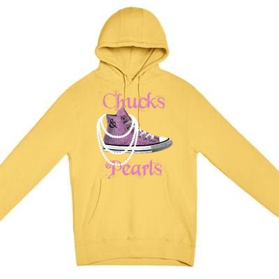 Kamala Harris Vice President Chucks And Pearls Premium Pullover Hoodie