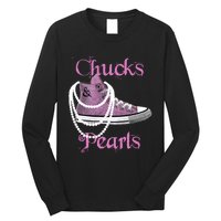 Kamala Harris Vice President Chucks And Pearls Long Sleeve Shirt