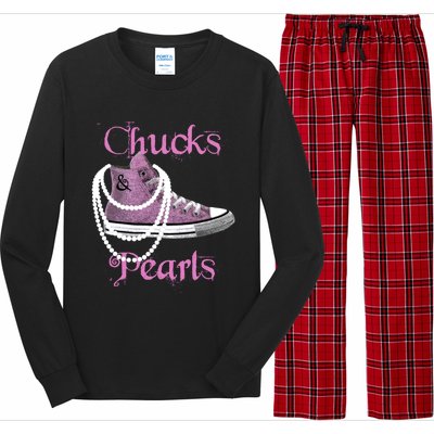 Kamala Harris Vice President Chucks And Pearls Long Sleeve Pajama Set