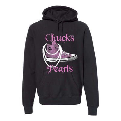 Kamala Harris Vice President Chucks And Pearls Premium Hoodie