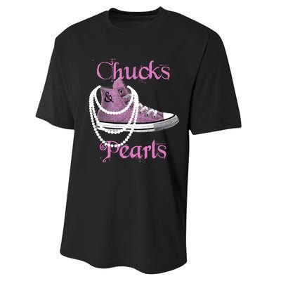 Kamala Harris Vice President Chucks And Pearls Performance Sprint T-Shirt