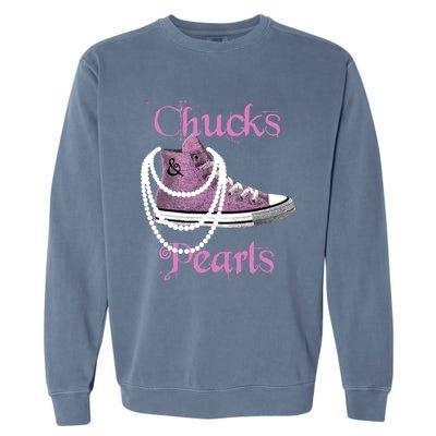 Kamala Harris Vice President Chucks And Pearls Garment-Dyed Sweatshirt