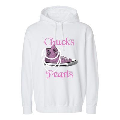 Kamala Harris Vice President Chucks And Pearls Garment-Dyed Fleece Hoodie