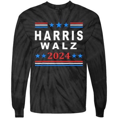 Kamala Harris Vs Tim Walz Election 2024 Tie-Dye Long Sleeve Shirt