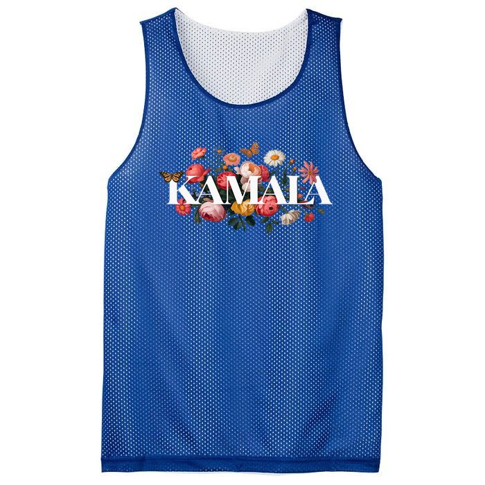 Kamala Harris Vintage Floral Feminine Leadership Mesh Reversible Basketball Jersey Tank