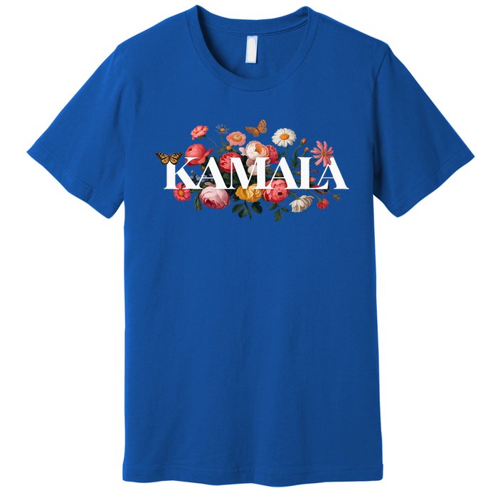 Kamala Harris Vintage Floral Feminine Leadership Premium T-Shirt