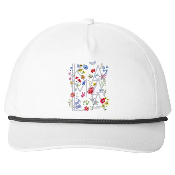 Kamala Harris Vintage Floral Feminine First Female President Snapback Five-Panel Rope Hat