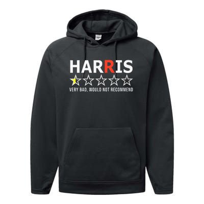 Kamala Harris Very Bad Would Not Recommend Vote Trump Premium Performance Fleece Hoodie