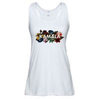 Kamala Harris Vintage Floral Feminine First Female President Ladies Essential Flowy Tank