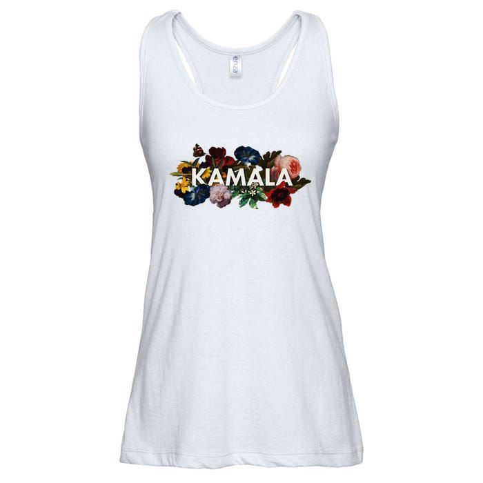 Kamala Harris Vintage Floral Feminine First Female President Ladies Essential Flowy Tank