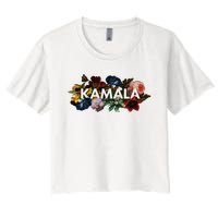 Kamala Harris Vintage Floral Feminine First Female President Women's Crop Top Tee