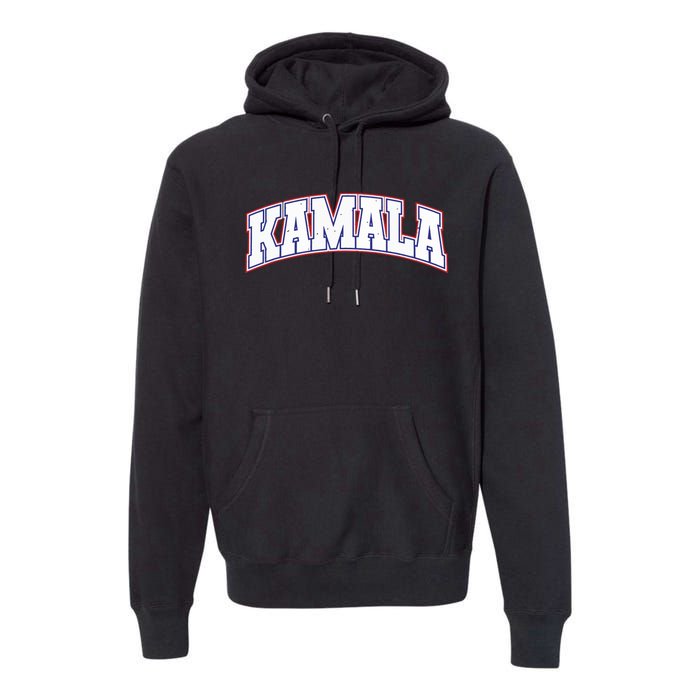 Kamala Harris Varsity Style Arch Lettering Premium Hoodie