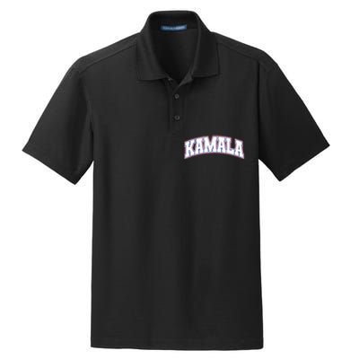 Kamala Harris Varsity Style Arch Lettering Dry Zone Grid Polo