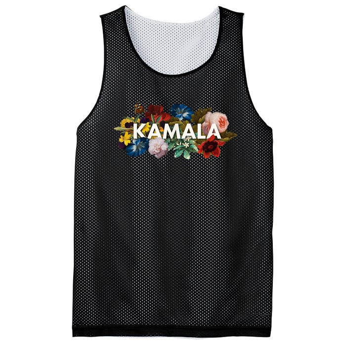 Kamala Harris Vintage Floral Feminine First Female President Mesh Reversible Basketball Jersey Tank