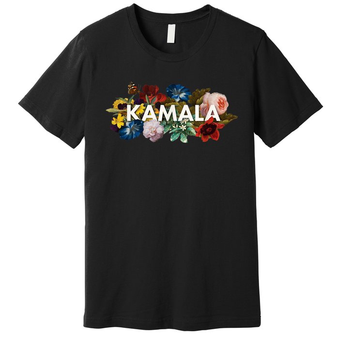 Kamala Harris Vintage Floral Feminine First Female President Premium T-Shirt