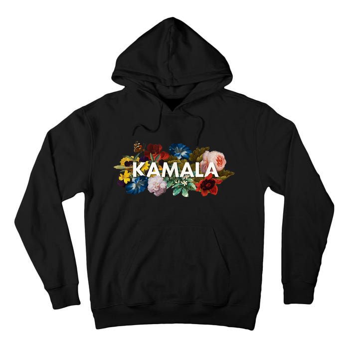 Kamala Harris Vintage Floral Feminine First Female President Tall Hoodie