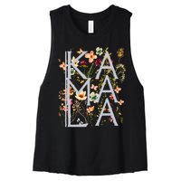 Kamala Harris Vintage Floral Feminine First Female President Women's Racerback Cropped Tank