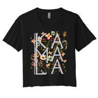 Kamala Harris Vintage Floral Feminine First Female President Women's Crop Top Tee