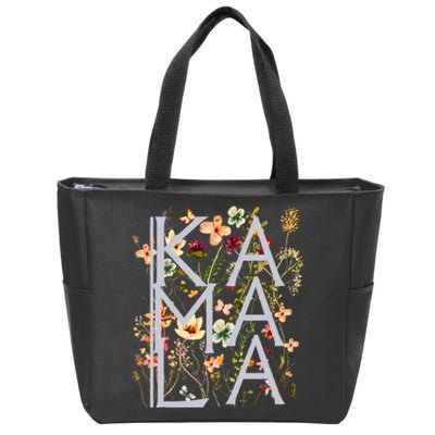 Kamala Harris Vintage Floral Feminine First Female President Zip Tote Bag