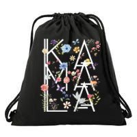 Kamala Harris Vintage Floral Feminine First Female President Drawstring Bag