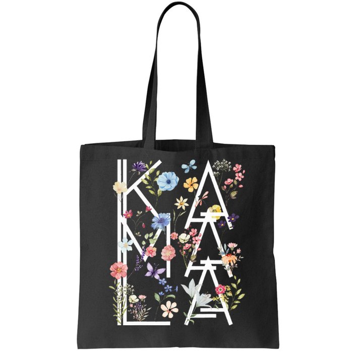 Kamala Harris Vintage Floral Feminine First Female President Tote Bag