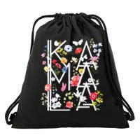 Kamala Harris Vintage Floral Feminine First Female President Drawstring Bag