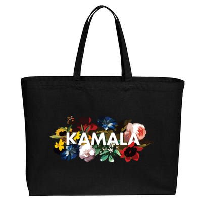 Kamala Harris Vintage Floral Feminine First Female President Cotton Canvas Jumbo Tote