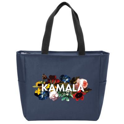 Kamala Harris Vintage Floral Feminine First Female President Zip Tote Bag