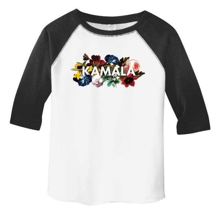 Kamala Harris Vintage Floral Feminine First Female President Toddler Fine Jersey T-Shirt