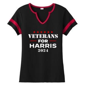 Kamala Harris Veteran Usa Veterans For Harris 2024 Gift Ladies Halftime Notch Neck Tee