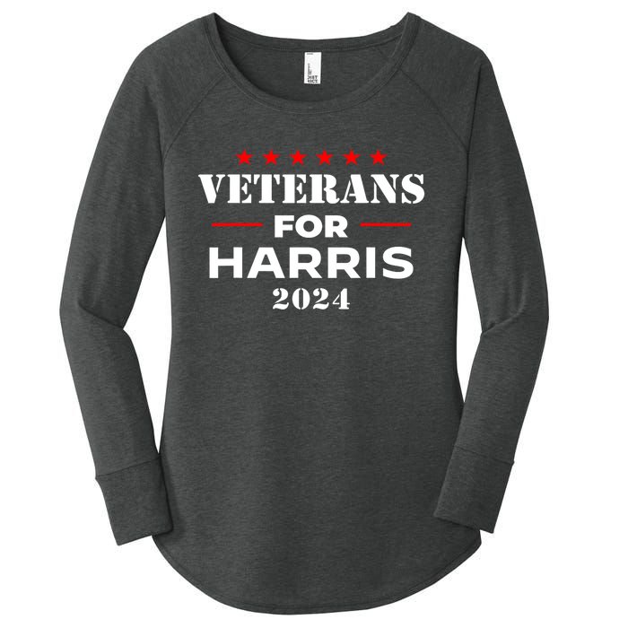 Kamala Harris Veteran Usa Veterans For Harris 2024 Gift Women's Perfect Tri Tunic Long Sleeve Shirt